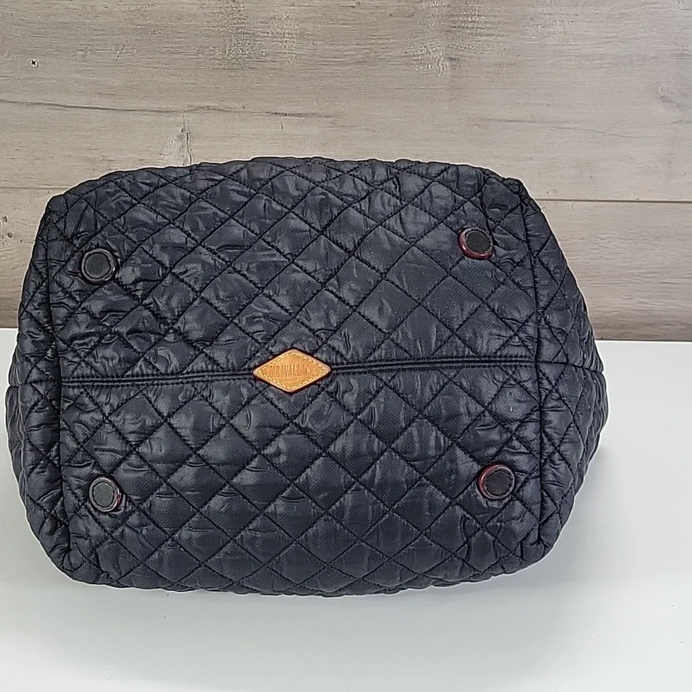 Large MZ Wallace Metro  Quilted Black Nylon Tote Bag